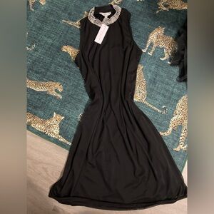 Annalee + Hope Black Sleeveless Dress with Silver Accents